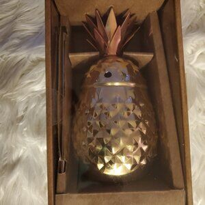 THIRSTYSTONE BARWARE CONVERTIBLE PINEAPPLE TUMBLER W/STAINLESS STEEL STRAW 24OZ